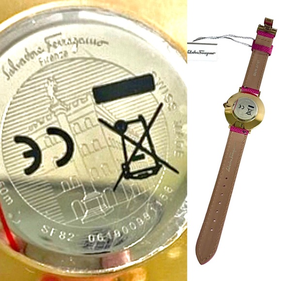 *SOLD AT AUCTION* NEW Salvatore Ferragamo Mother of Pearl & Pink Leather watch - Picture 8 of 16